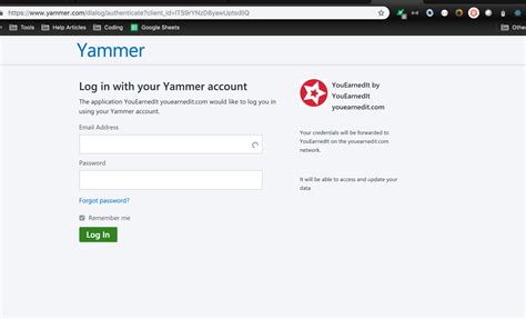 yammer log in